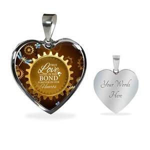 True Love Necklace Personalized Engraved Silver Heart Necklace Custom Name Date